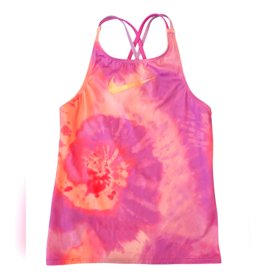 Nike Pink And Orange Tie-Dye Girl's Tankini Swim Top Large